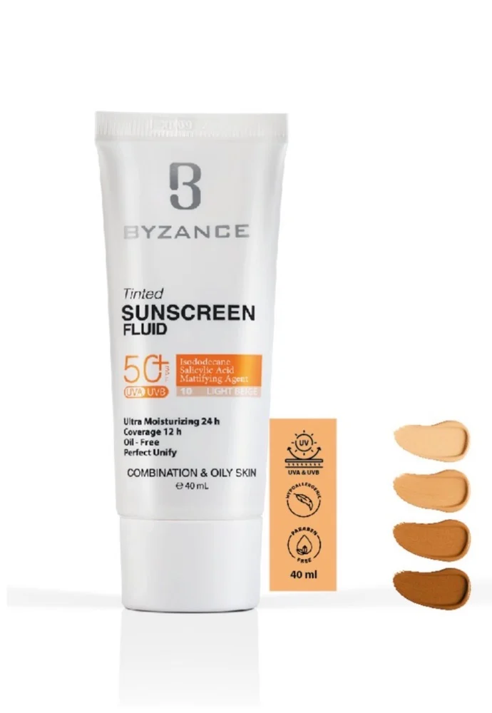 بیزانس فلویید ضد آفتاب رنگی مناسب پوست چرب و مختلط