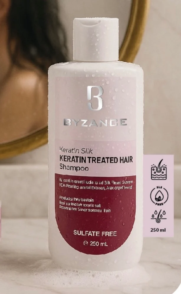 بیزانس شامپو موهای کراتینه ورنگ شده